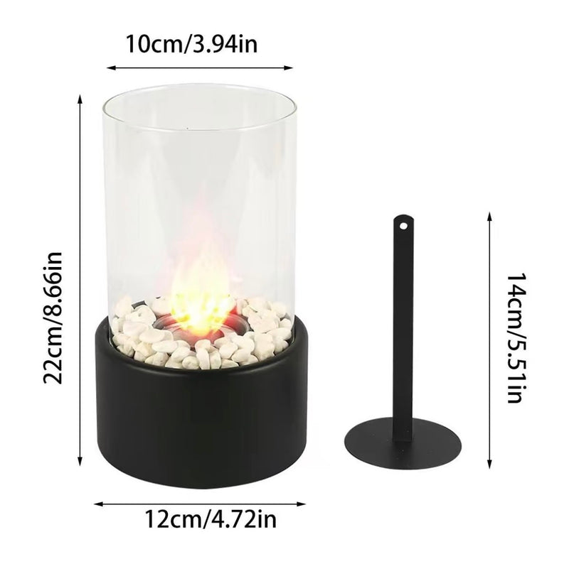Tabletop Glass Flame Fireplace